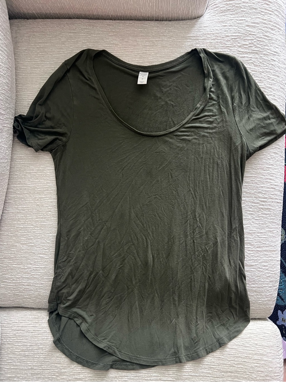 Old Navy Luxe Women’s Scoop Neck Short Sleeve Top — Olive Green